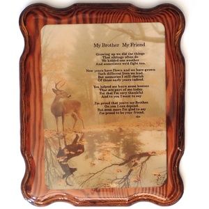 My Brother My Friend Plaque Deer
